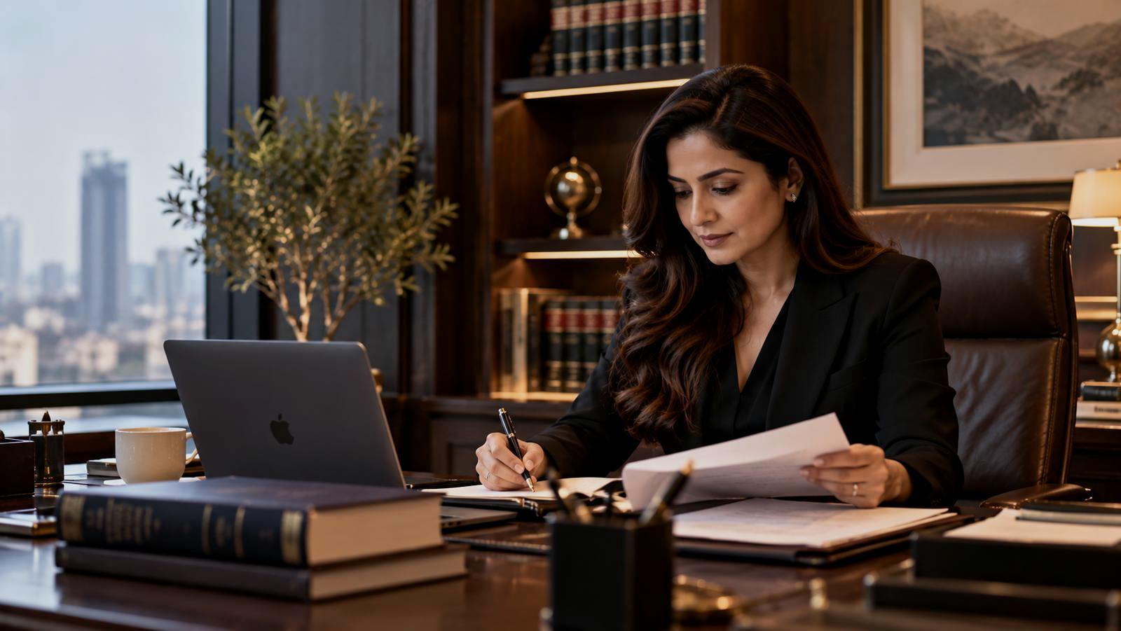 A partner reviewing a draft
